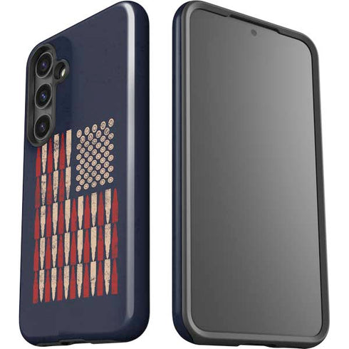 Blue Bullet American Flag Galaxy S25 Impact Case